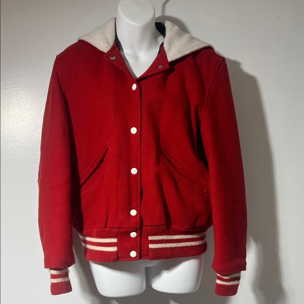 DeLong vintage wool football jacket Chiefs Red